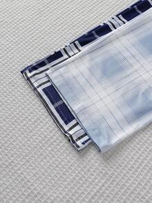 4 件套青少年男孩睡衣套装，灰色和碎花灰色短袖上衣和格子长裤，柔软舒适的面料，简单的设计易于搭配，弹性针织，可机洗（2 套单独出售）返校时尚 - 彩色 - 查看 5