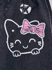 SHEIN ChillGRL 2件套少女印花连帽衫和印花裤 - 彩色 - 查看 7