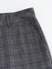 SHEIN Tall CURVE Pantalones rectos a cuadros de talla grande, de moda para la temporada de regreso a clases, versátiles y estilizadores para uso diario, otoño/invierno