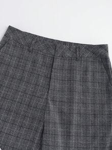 SHEIN Tall CURVE Pantalones rectos a cuadros de talla grande, de moda para la temporada de regreso a clases, versátiles y estilizadores para uso diario, otoño/invierno