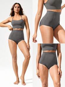 GLOWMODE 1 Pack Sculpt Fit High-Rise Waist Tummy Control Butt-Lifting Shapewear Coverage Underwear Daily Casual