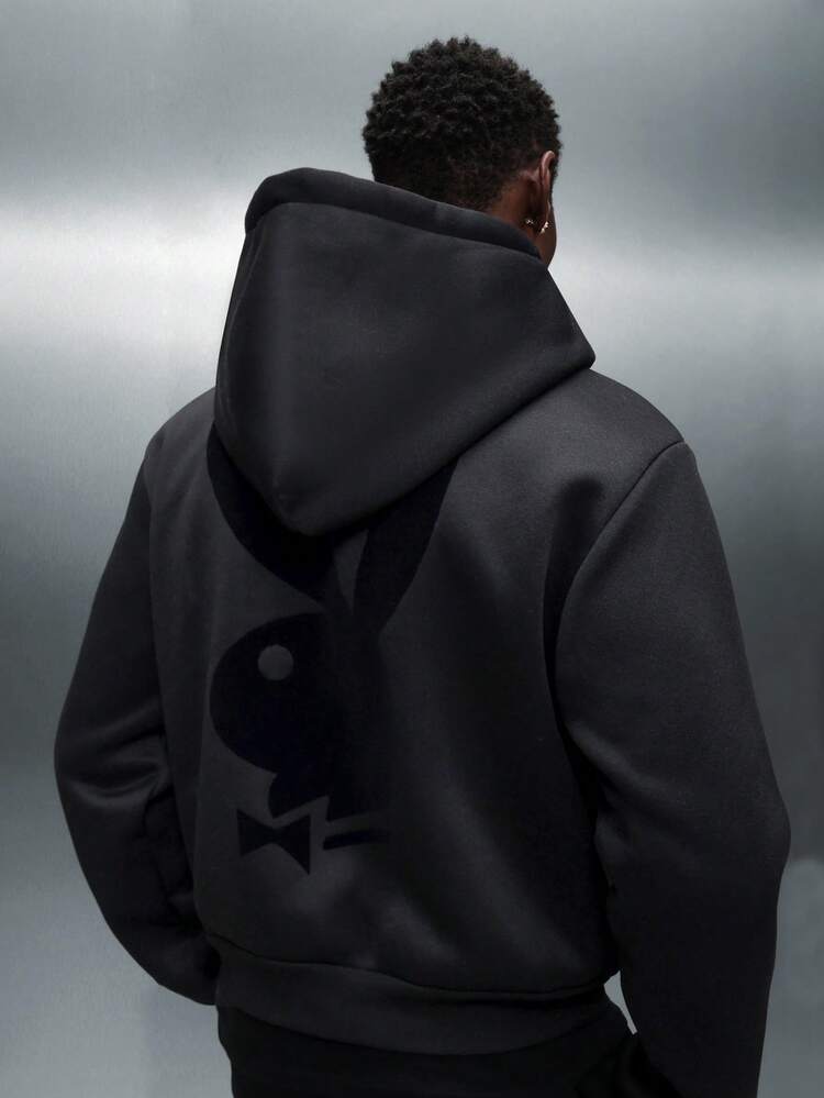 PLAYBOY X SUMWON Full Zip Hoodie With Side Pockets And Hood