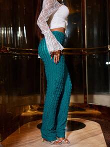 Lureya Pantalon crayon moulant sexy et pour femmes, en tissu texturé, convient pour le port quotidien, les festivals, élégant et chic