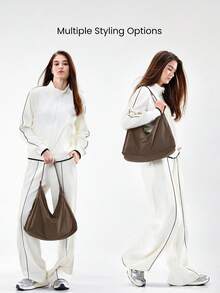 GLOWMODE 17L Unadjustable Textured Water-Resistant Shoulder Bag Fall Winter