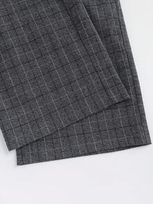 SHEIN Tall CURVE Pantalones rectos a cuadros de talla grande, de moda para la temporada de regreso a clases, versátiles y estilizadores para uso diario, otoño/invierno