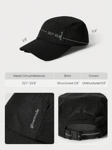 GLOWMODE Shade And Shine Water-Resistant Sweat-Wicking Reflective Logo 4-Panel Airy Mesh Active Hat Cap Gym Workout Hiking Running Outdoors Daily Active - Black - View 8