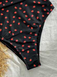 Swim Vcay Biquíni feminino sexy com estampa de morango e ajuste fino, novidade para primavera/verão