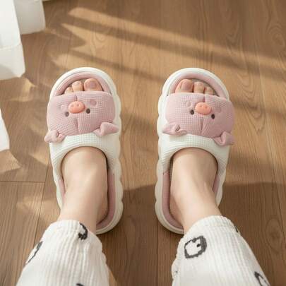 Pantuflas de cerdito para mujer hombre niños niñas calzado de casa cómodo suave ligero casual descanso interiores hogar pijama regalo creativo divertido todo el año