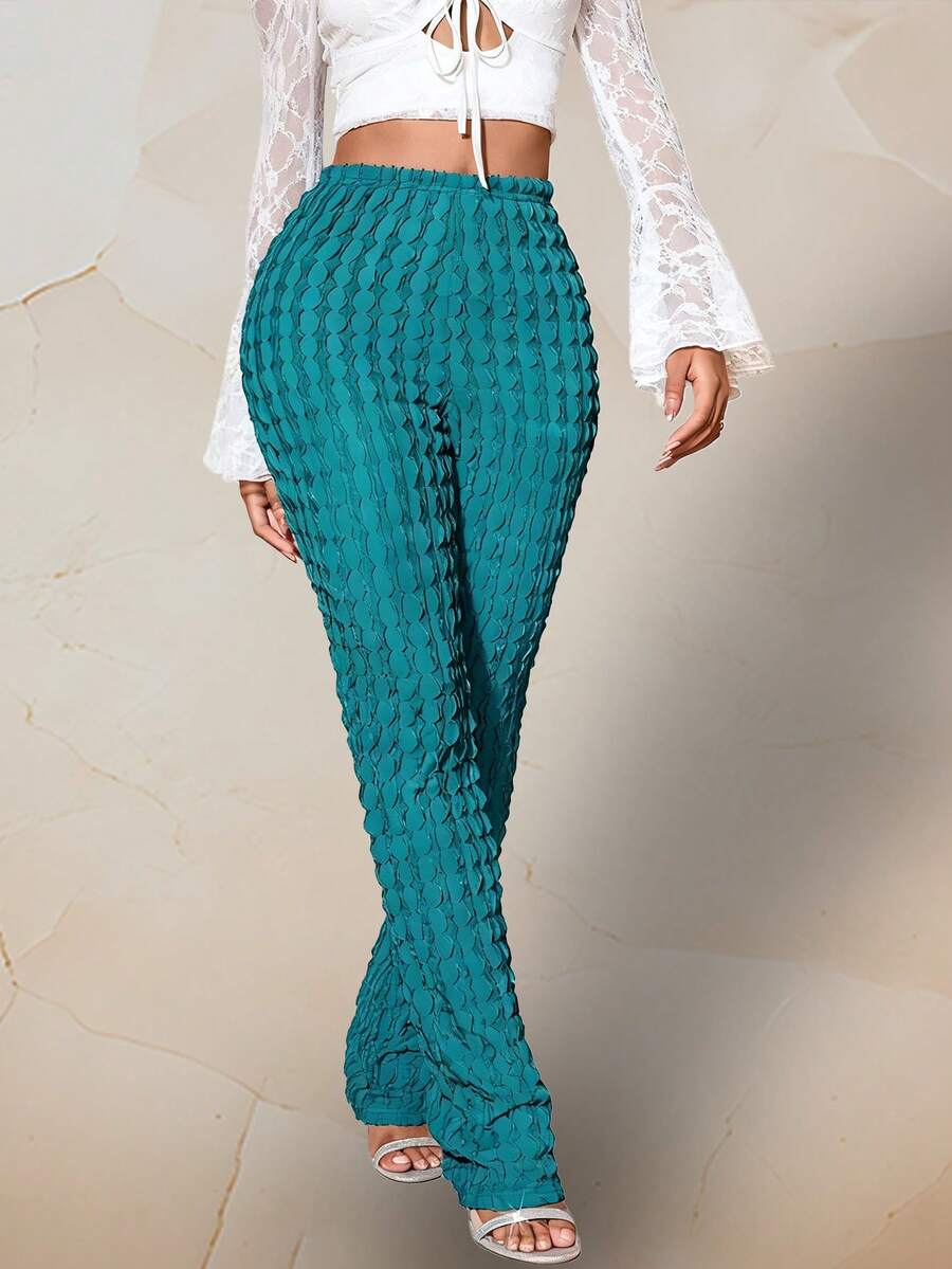 Lureya Pantalon crayon moulant sexy et pour femmes, en tissu texturé, convient pour le port quotidien, les festivals, élégant et chic