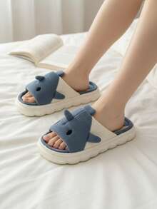 Pantuflas unisex calzado interior casa hogar uso diario descanso comodidad ligero casual básico clásico versátil moderno simple práctico fácil combinar dormitorio interior exterior adulto juvenil descanso relax invierno verano otoño primavera - Azul - Ver 2