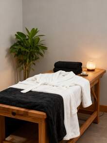 SHEIN 1/2/9-Piece Solid Color Jacquard Bath Towel Set, 100% Pure Cotton Lightweight & Quick-Absorbing. Thin & Portable For Travel, Business Trips, Home Use. Soft Terry Absorbent Fabric Face Or Bath Towel Options.