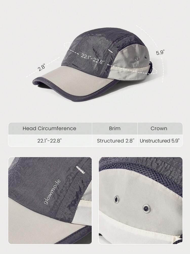 サニースプリント 吸汗速乾 反射ロゴ マルチカラー 4パネル 通気性メッシュ アクティブ ハット キャップ ジム ワークアウト ハイキング ランニング アウトドア デイリーアクティブ