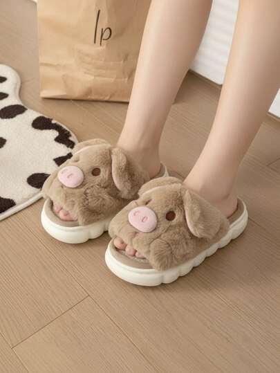 Pantuflas afelpadas con diseño de cerdito unisex para mujer hombre niño niña calzado cómodo suave ligero casual para casa descanso interiores hogar pijama todo el año regalo original divertido animal print