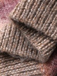 Livesso Suéter holgado y casual de mujer con efecto tie-dye, bloques de color y patchwork de punto, para otoño/invierno