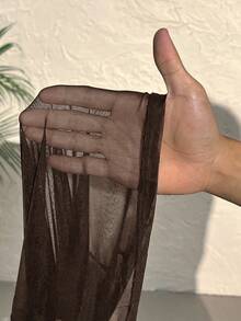 CovetEZ Áo cánh lưới mỏng gợi cảm cho nữ cỡ lớn - Cà phê nâu - Xem 7