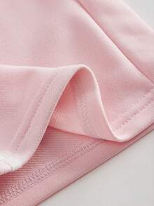 SHEIN Quần ống đứng cạp chun co giãn màu tương phản in số cho bé gái tuổi teen, đa năng và thời trang khi trở lại trường - Màu Hồng baby - Xem 8