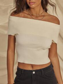 Aralina 秋冬露肩翻领针织长袖套头衫，带拇指孔和可拆卸袖子，可爱舒适的女士外出上衣，适合圣诞节和新年穿着，乡村风格 - 杏色 - 查看 10