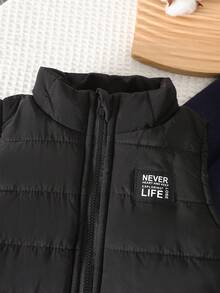 3pcs Baby Boy Landmark Print Hooded Sweatshirt Set With Vest Jacket, Suitable For Autumn/Winter, Black Set With Black Vest Is Versatile Baby Boy Winter Sets Baby Boy Tracksuit Baby Boy Hoodie Set Baby Boy Casual Set Baby Set Autumn Winter Season