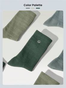 GLOWMODE 3 双袜子柔软透气网眼带刺绣标志运动日常休闲 - 綠色 - 查看 6