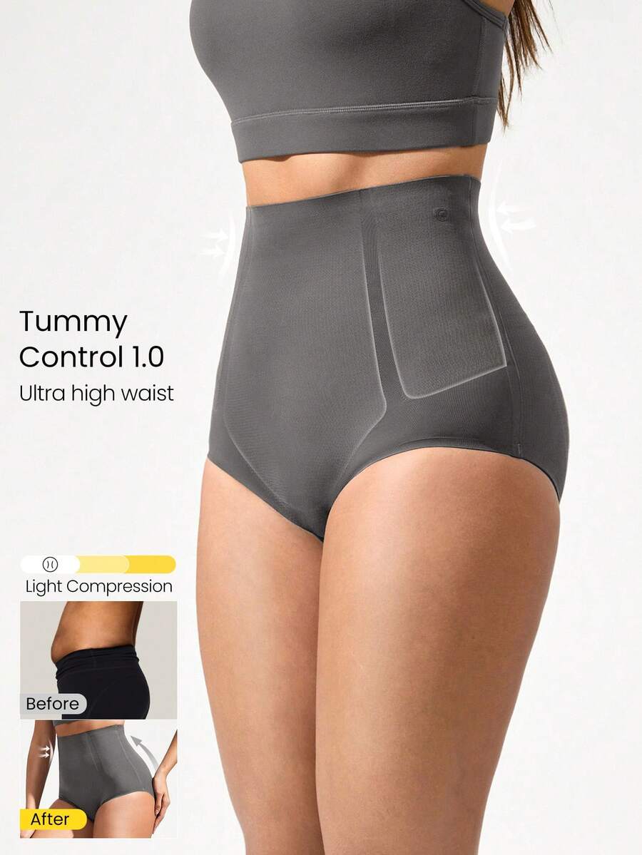 GLOWMODE 1 Pack Sculpt Fit High-Rise Waist Tummy Control Butt-Lifting Shapewear Coverage Underwear Daily Casual