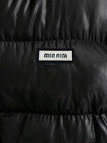 EURMUSE Men Shiny Special Fabric Patched AW Fashion Regular Wintercoat - Black - View 4