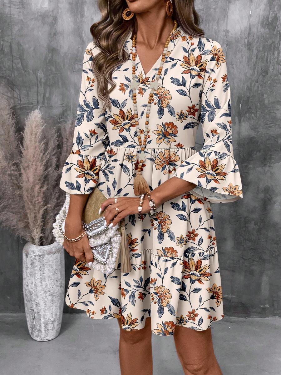 EMERY ROSE Váy ngắn họa tiết hoa cổ điển đơn giản dành cho nữ, phù hợp cho mùa thu/đông - Nhiều màu - Xem 1