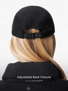 GLOWMODE Shade And Shine Water-Resistant Sweat-Wicking Reflective Logo 4-Panel Airy Mesh Active Hat Cap Gym Workout Hiking Running Outdoors Daily Active - Black - View 2