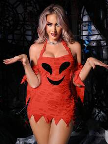 Quỷ dữ, Quái vật, Rỗng, Đau khổ, Viền bất đối xứng, Kỳ quặc, Đồ lót Halloween hở đáy dễ thương, Đồ lót cosplay gợi cảm, Nhập vai, Tiệc tùng, Lễ hội âm nhạc, Quán bar, Trang phục câu lạc bộ, Trang phục nữ xin kẹo - trái cam - Xem 1