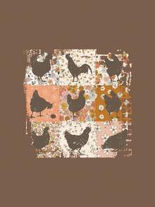 INAWLY Camiseta de manga corta casual y versátil con cuello redondo y estampado animal para mujer - Café integral - Ver 5