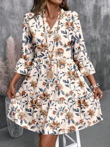 EMERY ROSE Váy ngắn họa tiết hoa cổ điển đơn giản dành cho nữ, phù hợp cho mùa thu/đông - Nhiều màu - Xem 4