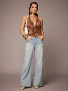 Silquee Autumn And Winter Retro American Style Colorful Striped Knitted Tight-Fitting Imitation Wool Sexy Vest, Deep V Neck Camisole, Suitable For Autumn And Winter Daily Wear Deep V Neck Top Hippie Top Plain Top Rust Brown Top Suitable For Autumn And Winter Daily Wear Halloween, Thanksgiving, Christmas Costumes, Dates, Parties, Sister Gatherings