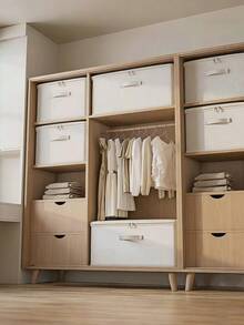 SHEIN 1PC Large Capacity Beige Storage Box,Travel Moving Storage Bag,Clothes Storage Bag,Flexible & Foldable Box,Integrated Carry Handle,For Seasonal Storage And Organization Decorations Autumn Decor Festival Decor Room Decor Home Bedroom Decor - Beige - View 11