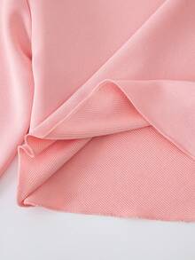 Sparklyn 青少年女孩蝴蝶结印花不对称露肩不对称下摆休闲运动衫 - 粉色 - 查看 7