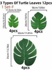 SHEIN 21 buc-frunze de palmier artificiale 7 feluri mari, mici, verde, frunze de palmier false, cu tulpini, pentru junglă, hawaian, luau, decorare pentru masă, nuntă, aniversare, decorare pentru petreceri tematice