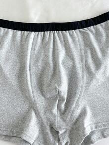 5pcs/Pack Boys' Solid Black & Grey Basic Casual Everyday Soft & Comfortable Briefs Underwear Teen Boys Pack Boxers