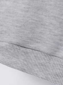 2 件套男婴时尚简约美国国旗和字母印花连帽卫衣和羊毛裤套装，适合秋冬季外出 - 灰色 - 查看 5