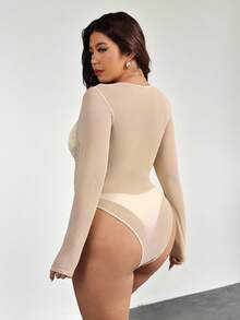 Firerie Plus Size Elegant Party Romper With Lace Trim, Comfortable & Casual For Spring, Early Autumn, Vacation, Beach, Romantic, Suitable For Cocktail Party, Ball, Wedding