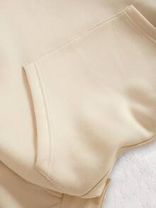 SHEIN 女士豹纹蝴蝶图案卫衣，时尚街头风 - 杏色 - 查看 5