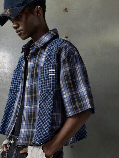 NEON BLANC Herren Mode Pendler Karomuster Patchwork Hemd