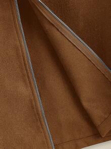 HIMLAND 男士宽松翻领长袖休闲夹克 - 摩卡棕 - 查看 5