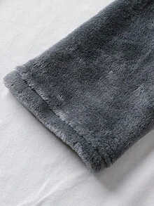 2pcs/Set Teenage Boys Casual Plush Fleece Raglan Sleeve Contrast Color Top And Pants Loungewear Set, Autumn/Winter Gray Pajama Set Long Sleeve Pajama Sets - Grey - View 6