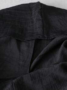 Sunspun Robe élégante vintage de couleur unie à taille haute et coupe slim - Noir - Voir 4