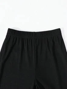 2 件套女童韩版休闲灰色运动衫配蝴蝶结和紧身裤套装 - 灰色 - 查看 7