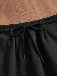 SWAVVY Men's Casual Hooded Long Sleeve Sweatshirt And Pants Clothes Set, For Fall Winter