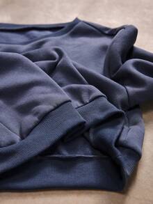 Powerista Sudadera corta de unicolor con aplicación de letra - Gris Oscuro - Ver 7