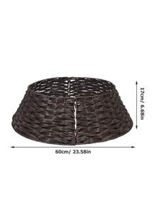 Cirelle 1pc, Christmas Tree Collar, Plastic Rattan Christmas Tree Skirt, Rural Decoration, Christmas Tree Skirt Base, Natural Woven Christmas Tree Fence, Farmhouse Paper Rope Christmas Tree Skirt, Holiday Rural Brown Base Cover For Christmas Tree Decoration, Christmas Decoration, Christmas Gifts - Brown - View 15