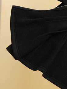 GlowEve Felpa con chiusura lampo, manica lunga, con rouches e patchwork in ecopelliccia, per donna