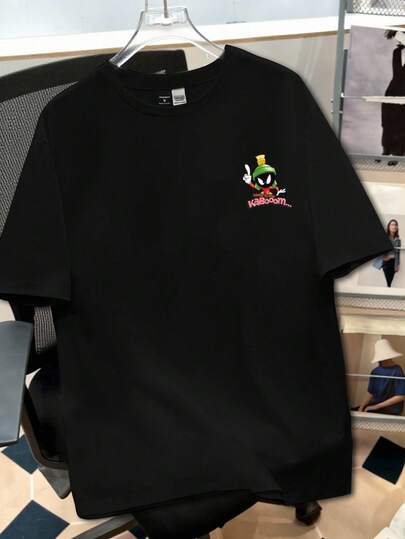 Looney Tunes X Manfinity Manfinity Joysei Herren Lässig Cartoon Muster Rundhals Kurzarm T-Shirt, Sommer