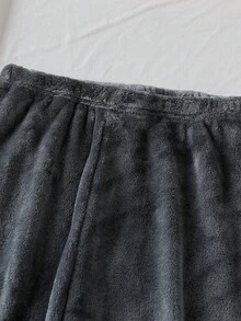 2pcs/Set Teenage Boys Casual Plush Fleece Raglan Sleeve Contrast Color Top And Pants Loungewear Set, Autumn/Winter Gray Pajama Set Long Sleeve Pajama Sets - Grey - View 8