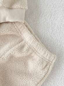 Playful Pals 2 Peças Conjunto Casual de Bebê Menino com Top de Manga Longa Forrada e Calça, Moletom com Capuz Zíper e Recortes Coloridos Combinando com Calça, Adequado para Casa, Passeios e Festas no Outono/Inverno